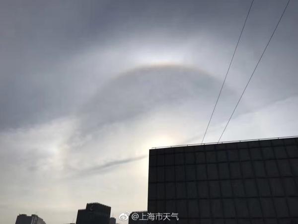 上海今现日晕和幻日,气象专家:大气光学现象频
