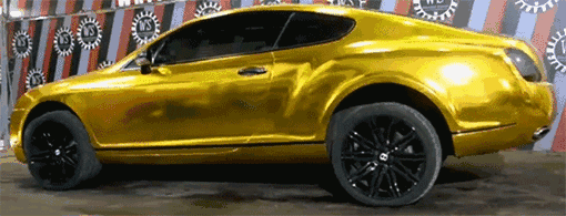 土豪金的宾利真会玩，装上会跳舞的避震之后妹子们都惊呆了！