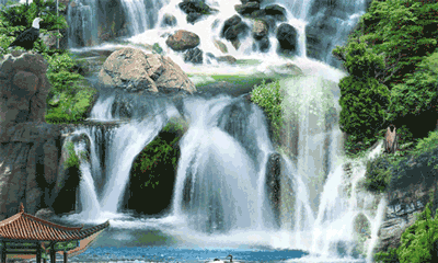 壁纸 风景 旅游 瀑布 山水 桌面 400_240 gif 动态图 动图