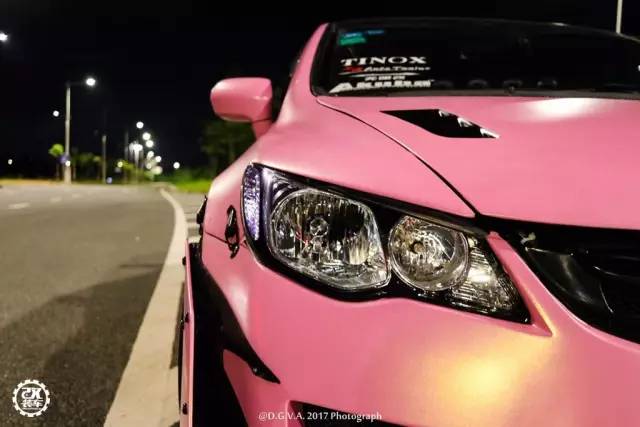 东莞车友花5万元买了辆本田思域,改装宽体之后真是又粉又炸!