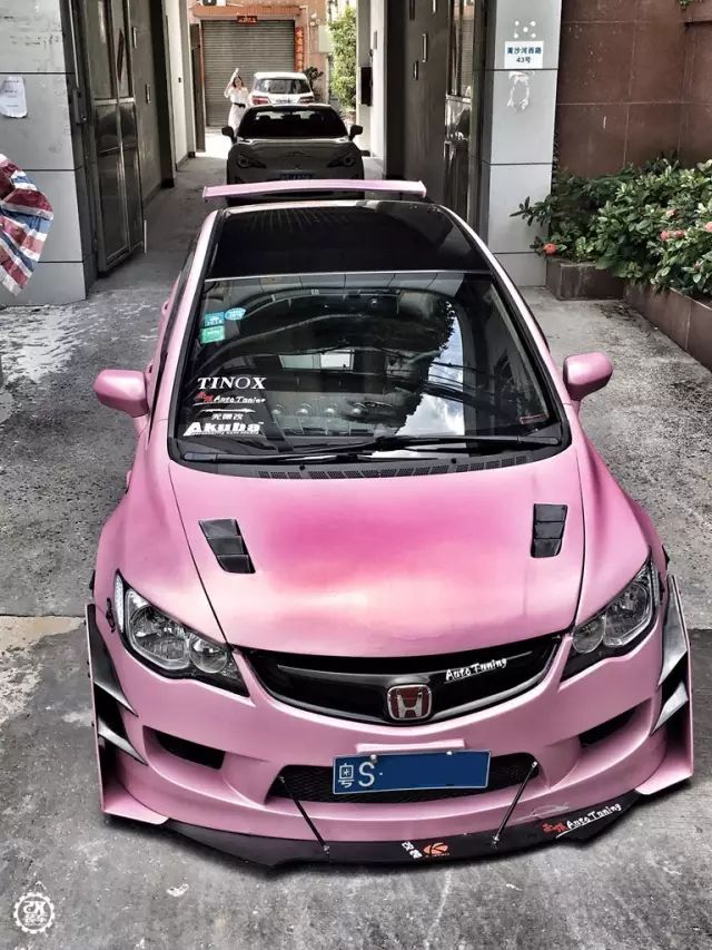 东莞车友花5万元买了辆本田思域,改装宽体之后真是又粉又炸!