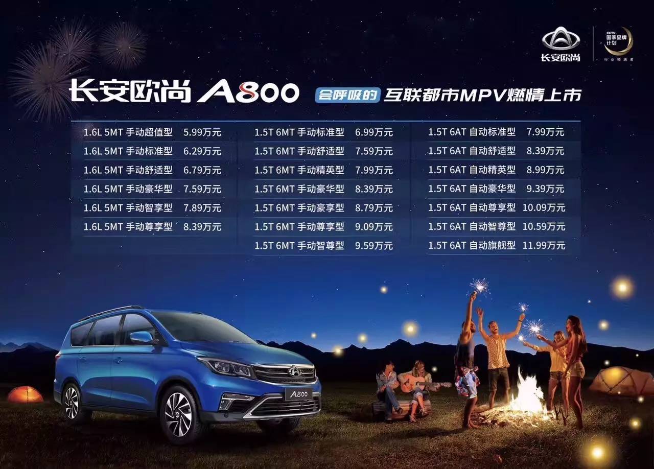 长安欧尚A800正式上市,7.99万元即可拥有1.5T自动挡
