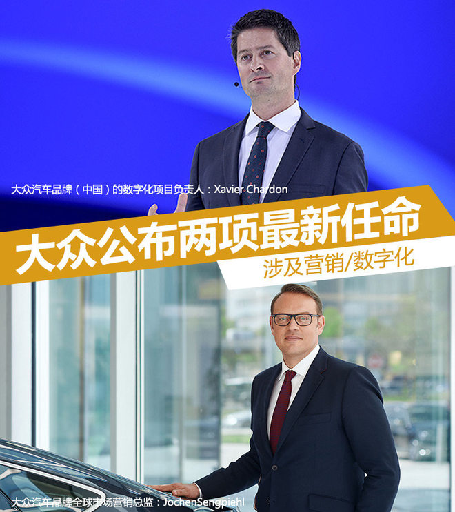 大众公布两项最新任命 涉及营销/数字化