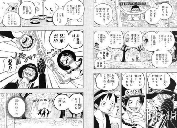 《海贼王》if线漫画更新 艾斯萨博路飞三人饮酒结义