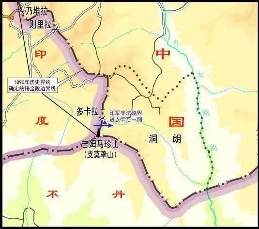 印军越界所在示意图