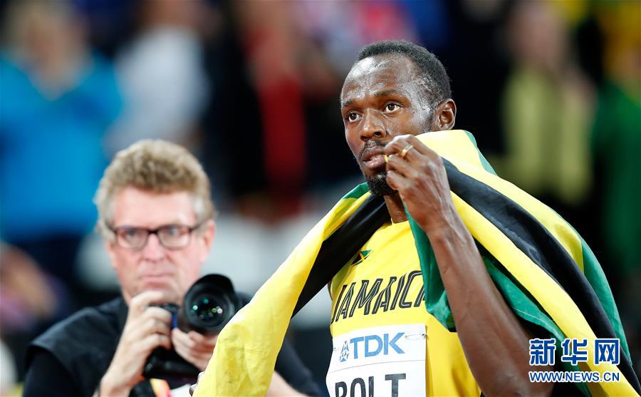 田径--世锦赛:博尔特获得男子百米决赛第三名(