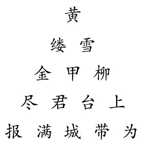 四 文字线索题 请根据以下线索说出四句诗
