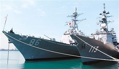 当地时间7月10日，美日印“马拉巴尔”海上联合军事演习在印度洋孟加拉湾拉开帷幕。视觉中国供图