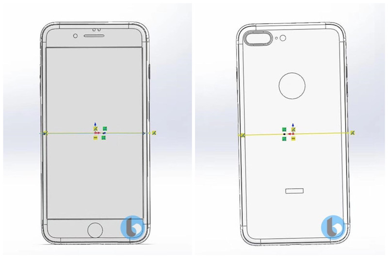 苹果iPhone 7s\/Plus CAD文件曝光:玻璃后壳确