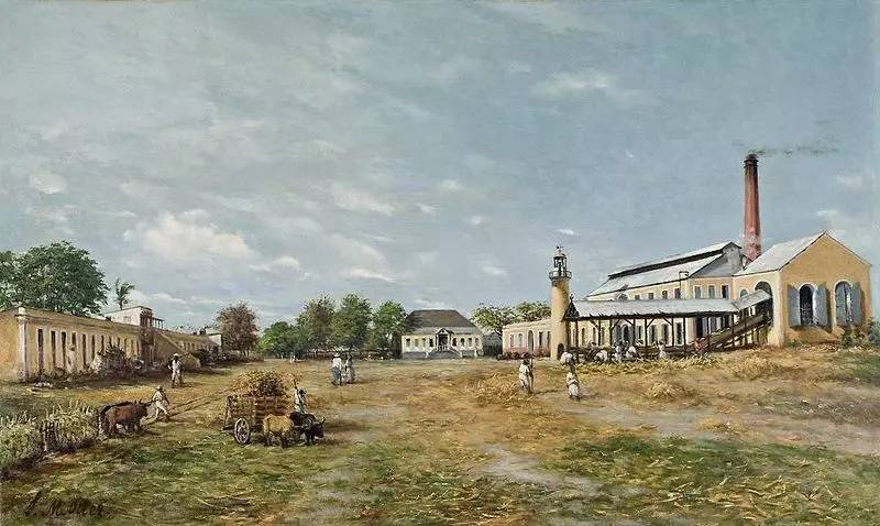 ▲1885年的一座波多黎各蔗糖廠 （圖片來源：布魯克林博物館）