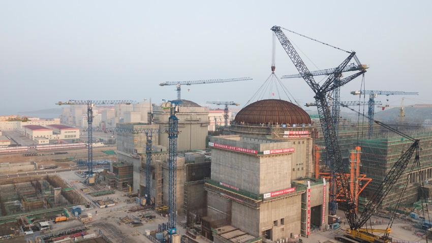 辽宁红沿河核电站6号机组完成穹顶吊装 红沿河