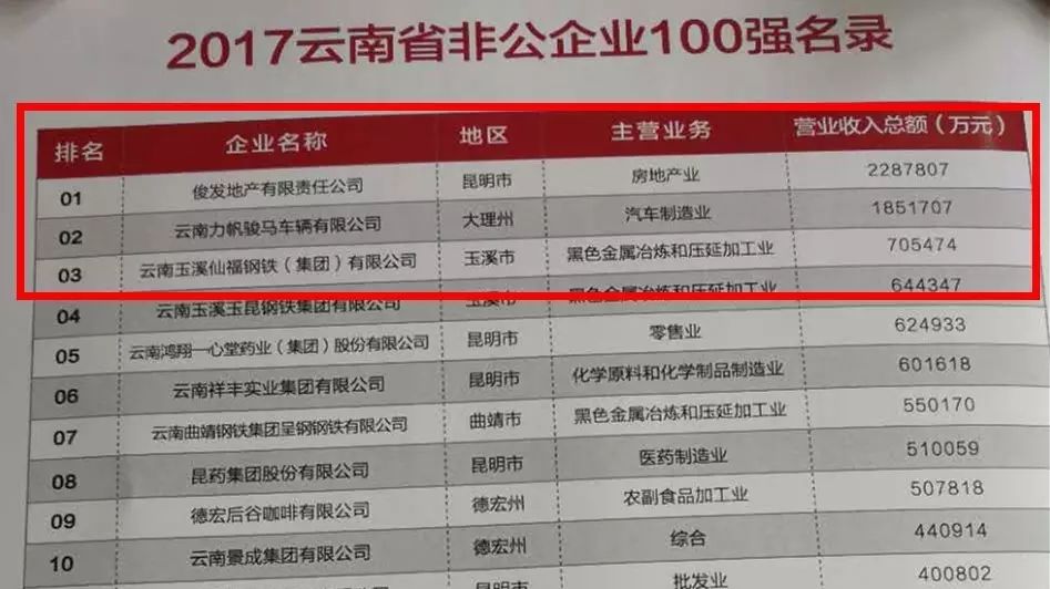 2017非公经济百强企业公布!第一名企业营业收