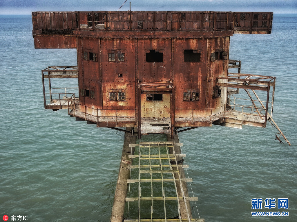 英国默恩塞尔海上堡垒:二战防空要塞 如今孤立