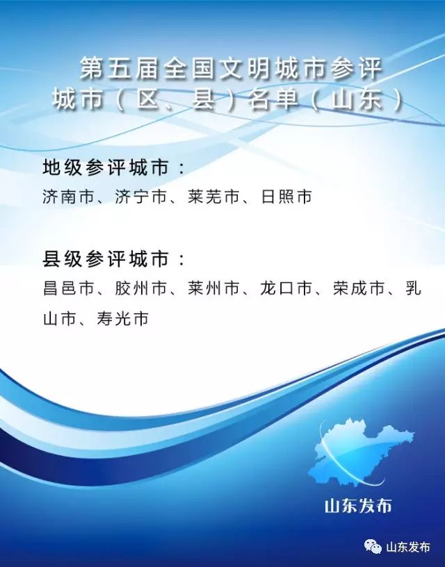 聚焦丨第五届全国文明城市参评名单公示!山东