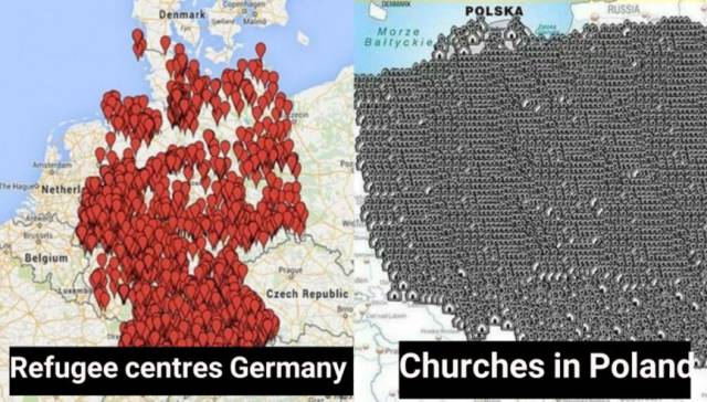 ▲图为西方网友调侃为啥波兰不像德国那样接收难民的原因…