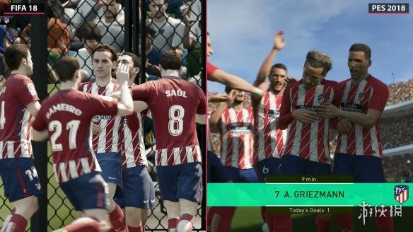 《FIFA 18》VS《实况足球2018》 画面对比 王