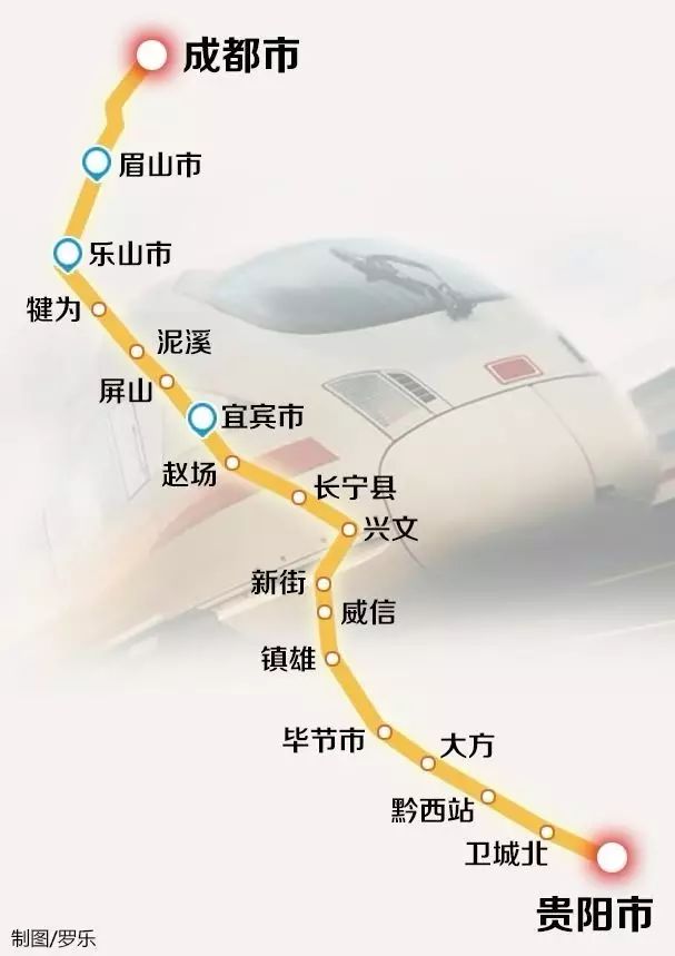 下面就先给大家介绍一下这条高铁 ▽▽▽ 成贵高铁 路线:成都 — 贵阳