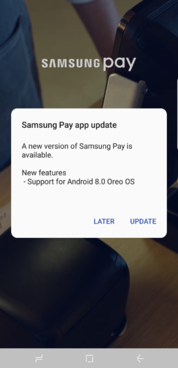 三星Samsung Pay开始接受更新：支持安卓8.0操作系统