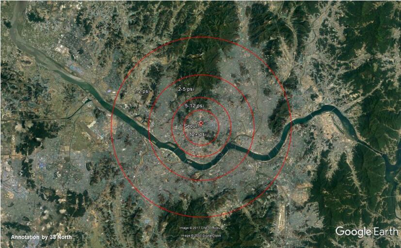 �׶��ĵ�ͼչʾ��250ǧ�ֺ˵��ձ�ʱ���ĸ���ը��ѹ����12+ psi��5-12 psi��-5 ps