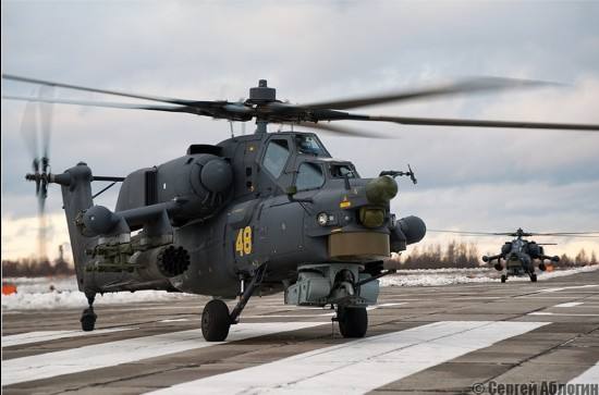 图为俄罗斯米-28N武装直升机