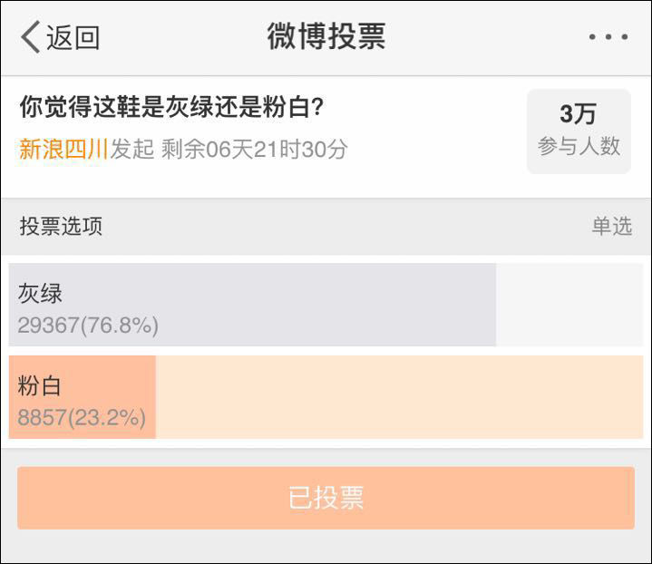 粉白还是灰绿?继白金蓝黑裙子后,又一图片让我