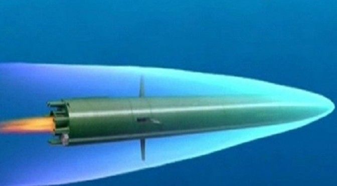▲“暴风”超空泡鱼雷在水中航行想象图