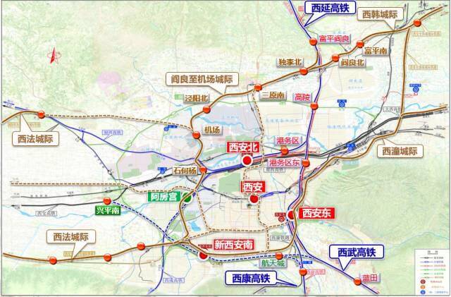 丨关中城际铁路网路线图丨