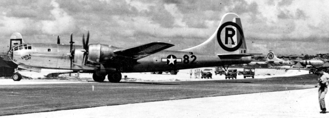 在广岛投掷原子弹的B-29战略轰炸机