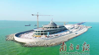 港珠澳大桥西人工岛风帽封顶|建筑|风帽|人工岛