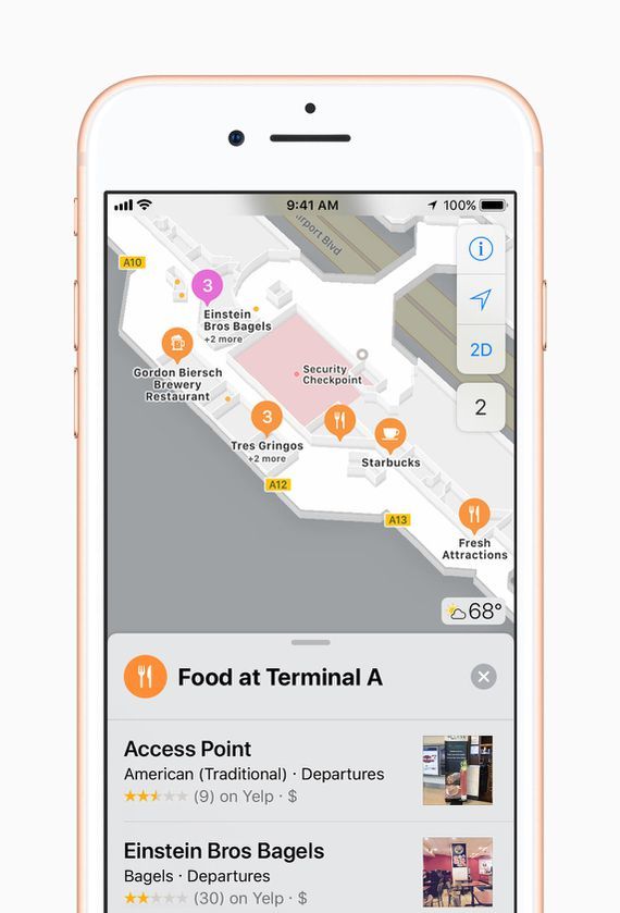 苹果地图支持机场室内导航:iOS11最新版可体