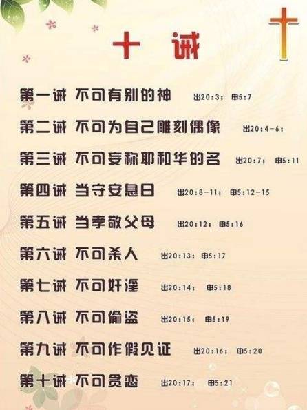 在基督教义中有这么十条戒律,称之为十诫:人没有信仰是一件很可怕的