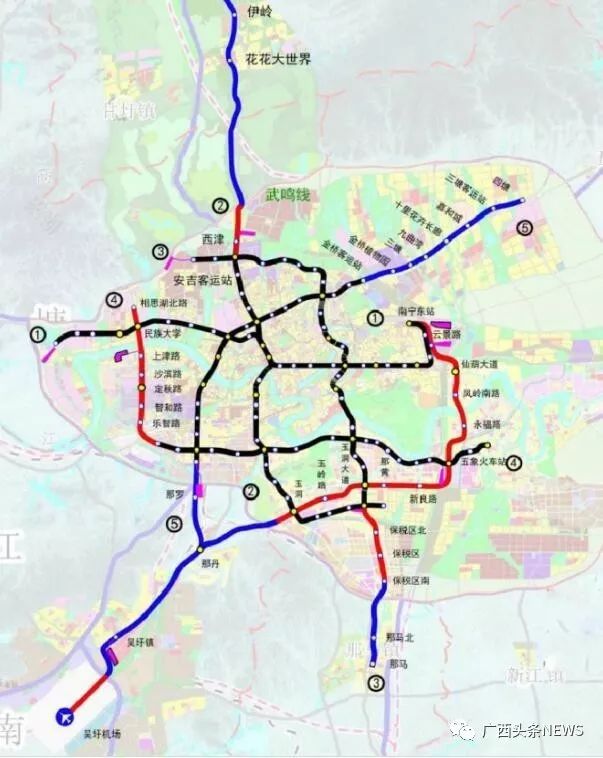 南宁地铁机场线、武鸣线规划出炉,经过你家吗
