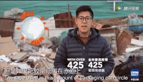 ▲中国快递垃圾惊人。(图片来源:中国日报)