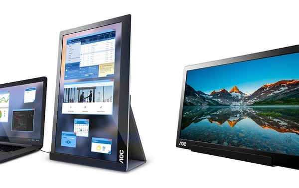 笔记本屏幕太小不方便使用?AOC移动显示器帮