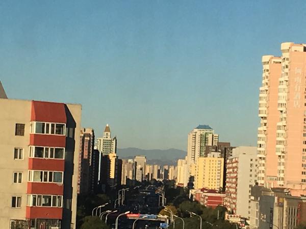 今晨，北京晴冷依旧。（来源：微博@幸福优雅的刺猬）