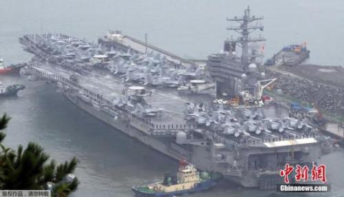 资料图：美国尼米兹级核动力航空母舰&ldquo;罗纳德-里根号&rdquo;（CVN-76）。