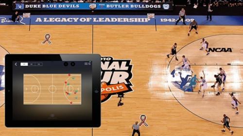 本届展会展商的智能篮球场示意图。华奥星空供图 全国体育科技成果转化展:以开放态度促产学研结合