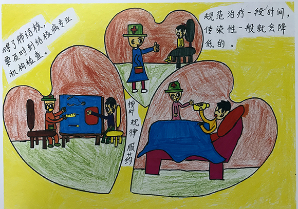 儿童手绘结核病防治漫画