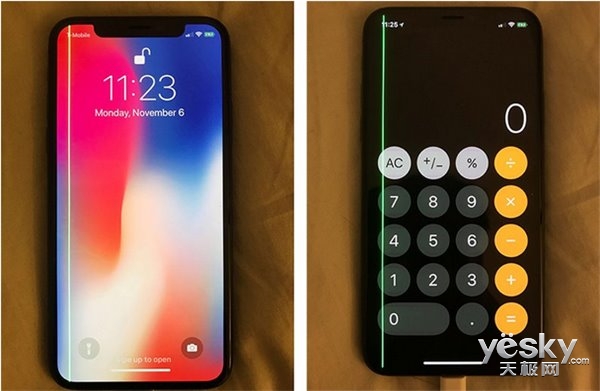 闹心!苹果iPhone X被曝屏幕出现绿线Bug|苹果