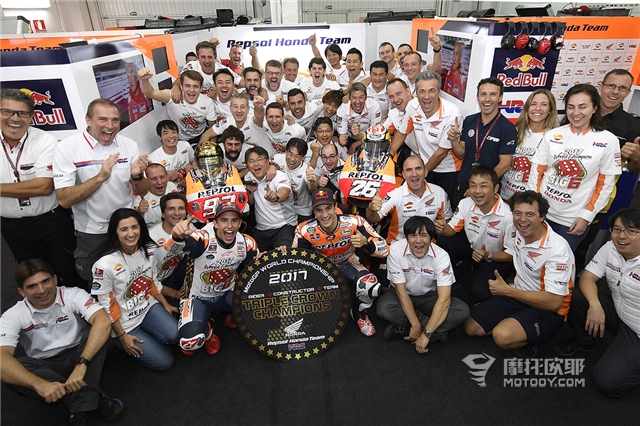 Honda包揽MotoGP组厂商、车队和车手三项桂