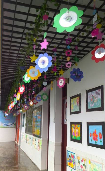幼儿园走廊创意吊饰+主题墙布置,非常实用!