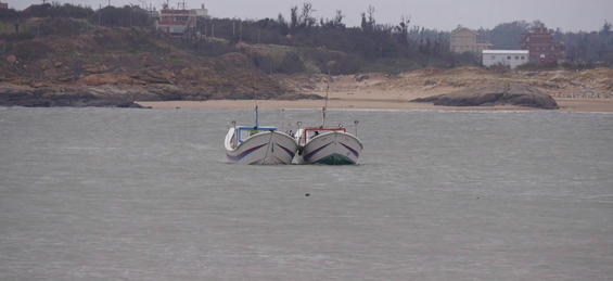  图为7名家属驾船赴金门寻找落海亲人。（图片来源：台媒）