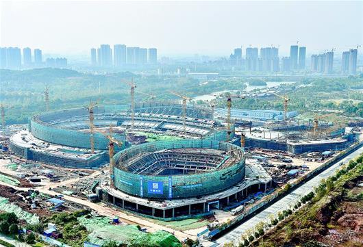 武汉:军人运动会体育中心形态初现|体育场|运动
