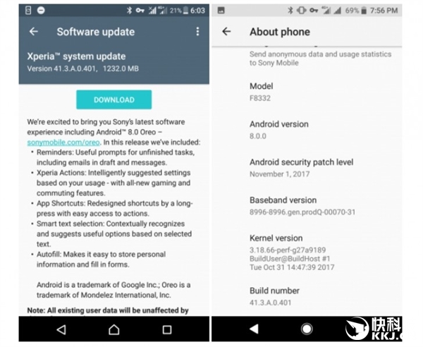 索尼Xperia XZ\/XZs吃上奥利奥:正式更新安卓8