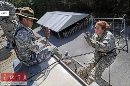 ▲资料图片：美国女兵在基地进行训练。