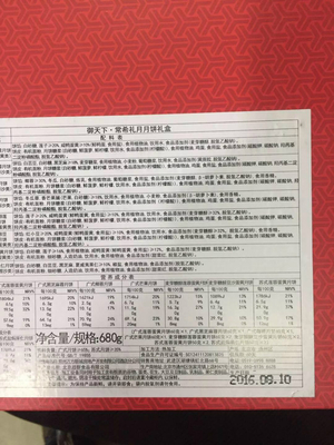有员工反映,月饼是去年(2016年)9月10日生产的。