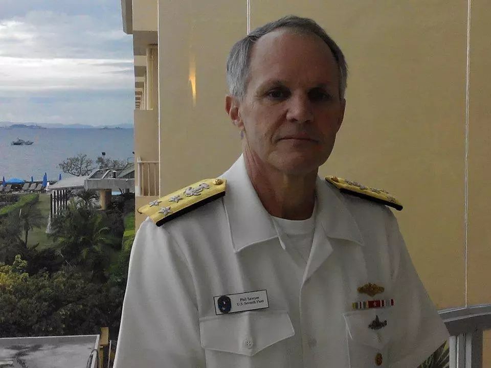  ▲海军中将菲利普·索耶是在泰国芭堤雅出席东盟成立50周年国际舰队检阅活动时做出上述表态的。