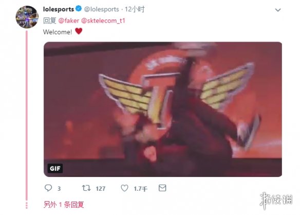 《英雄联盟》Faker大魔王李相赫开通推特 发布战队成员合影