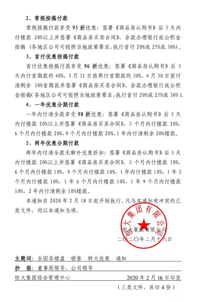 恒大线上销售3天认购近5万套 苏粤豫楼盘最为“热销”