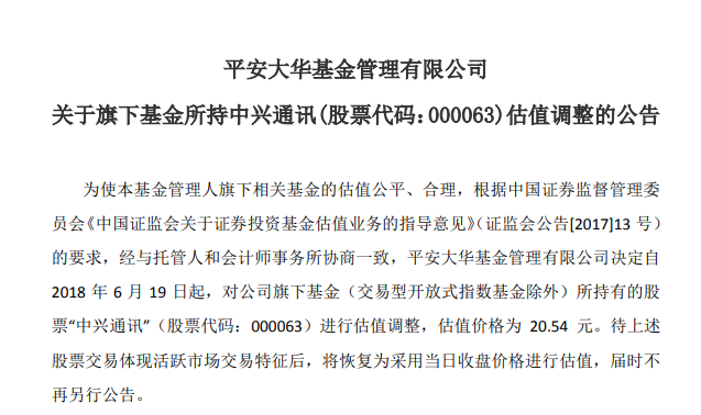 多家基金公司再度下调中兴通讯A股估值